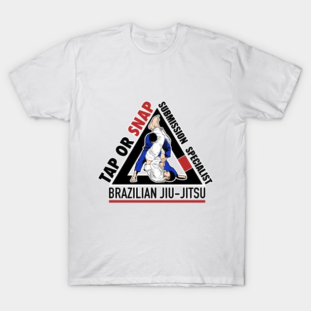 Brazilian Jiu-Jitsu Tap or Snap Design T-Shirt by Redgy.Art